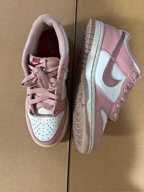 Nike Dunk Low Kids Pink and White Low-Top Sneakers Size 4Y
